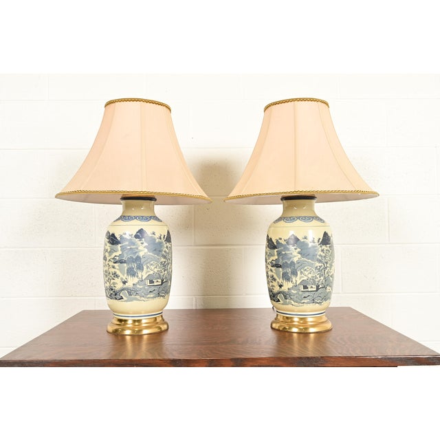 1970s Chinese Blue and White Porcelain Ginger Jar Table Lamps by Westwood - a Pair For Sale - Image 16 of 16