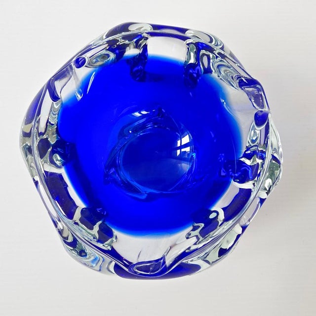 Vintage Blue Murano Glass Ashtray, 1960s For Sale - Image 3 of 12