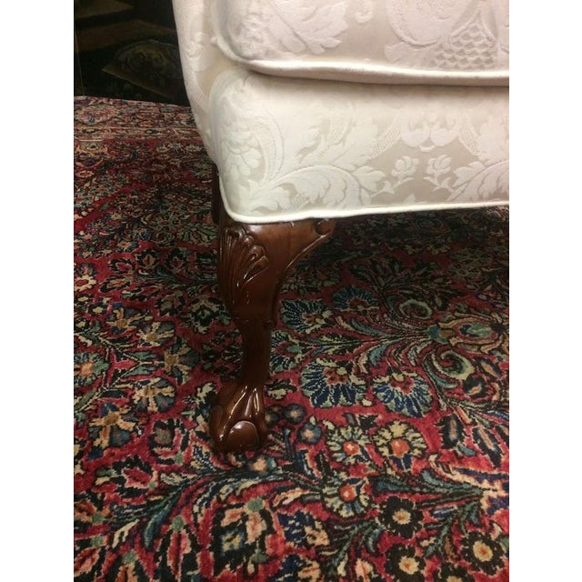 1990s Vintage Damask Wing Chair, Bernhardt Furniture For Sale - Image 5 of 10