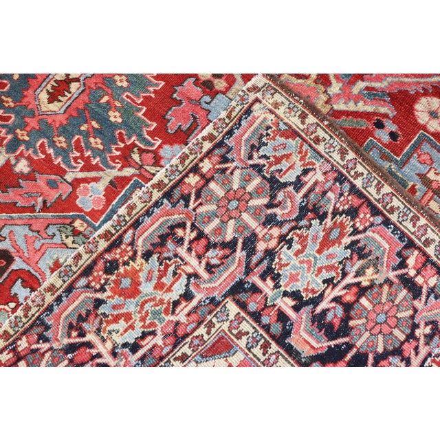 Antique Persian Heriz/Serapi Carpet, 8.3x11.7 For Sale - Image 4 of 11
