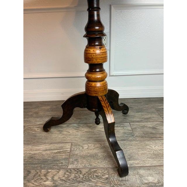 19th Century Italian Gueridon Marquetry Octagon Table For Sale - Image 9 of 12