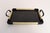 Art Deco Art Deco Cream and Black Woven Rubber Vanity/Serving Tray With Glass Surface For Sale - Image 3 of 15