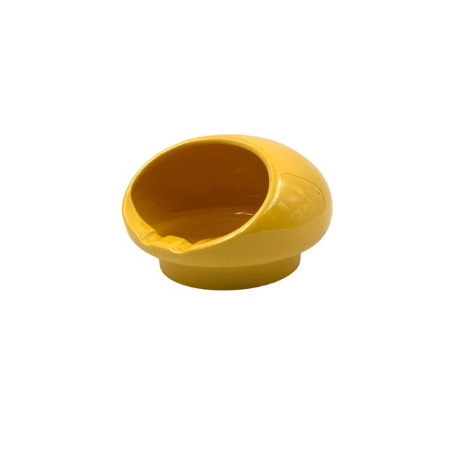 Space Age Yellow Ceramic Ashtray, Viba Italy 1970s For Sale - Image 4 of 12