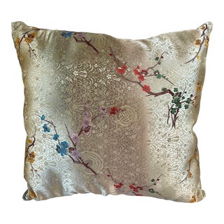 Vintage Silk Asian Design Pillows - a Pair For Sale