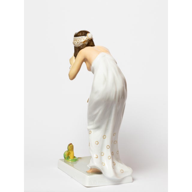 Art Deco Porcelain Charming Serpent Statue by Berthold Boess for Rosenthal, 1920s For Sale - Image 6 of 13