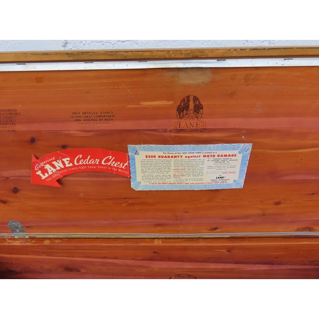 Lane Mid Century Modern Cedar Chest Blanket Trunk Bench With a Drawer 6587 For Sale - Image 11 of 16