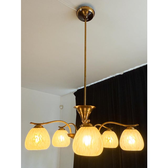 Vintage Art Deco Pendant in Brass For Sale - Image 9 of 13
