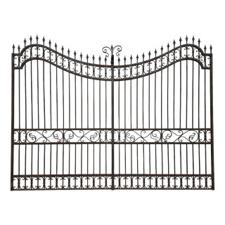 Antique Wrought Iron Wave Gate, 1940s For Sale