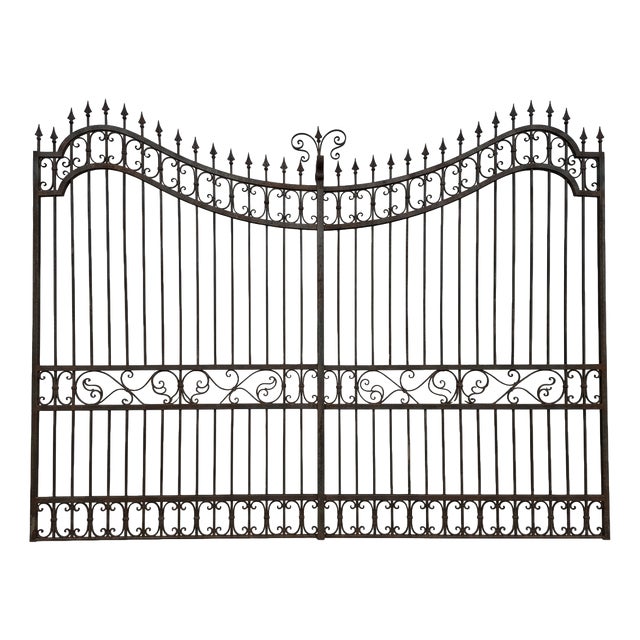 Antique Wrought Iron Wave Gate, 1940s For Sale