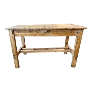 Antique 19th C. Primitive European Pine Farm Table For Sale