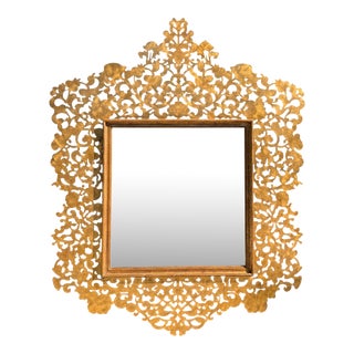 Huge Regency Style Paul Ferrante Reticulated Gilt Bronze Mirror For Sale