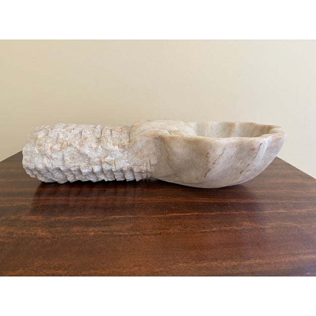 19th-Century Italian Carved Marble Shell Church Font For Sale - Image 9 of 11