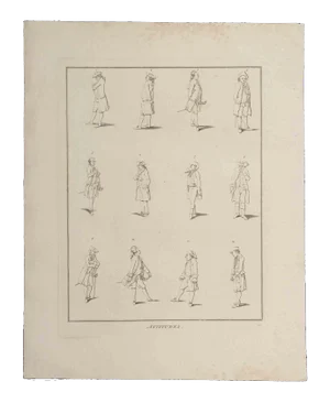 Thomas Holloway, Attitudes, Original Etching, 1810