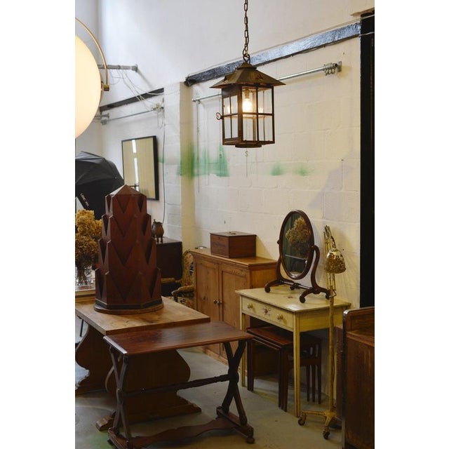 Arts & Crafts Wrought Iron Hall Lantern, 1910s For Sale - Image 11 of 12