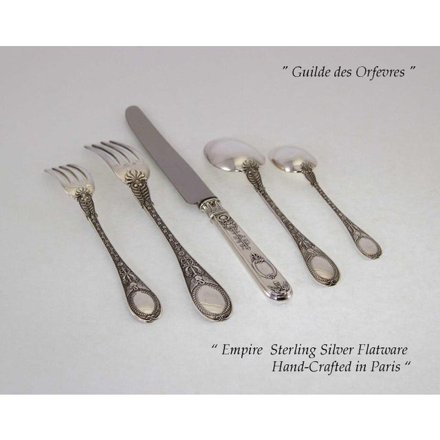 1990s Montrésor Sterling Silver Hand-Crafted 5-Piece Flatware Place-Setting For Sale In New York - Image 6 of 12