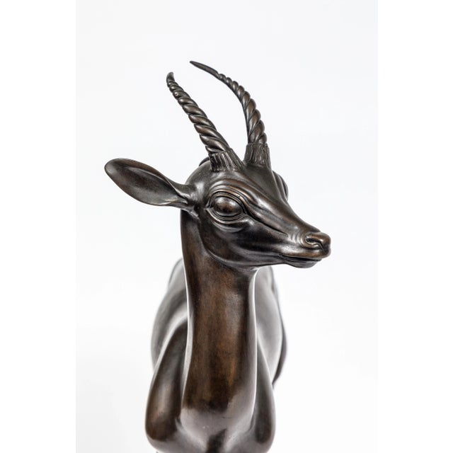 Metal Cast Bronze Antelope, circa 1935 For Sale - Image 7 of 7