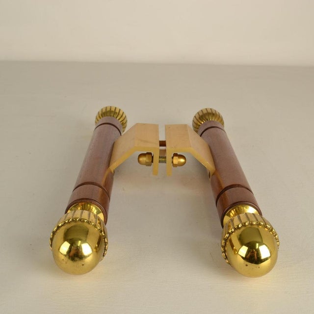 Antique Push Pull Door Handles in Bronze and Wood, 1890s, Set of 2 For Sale - Image 5 of 13