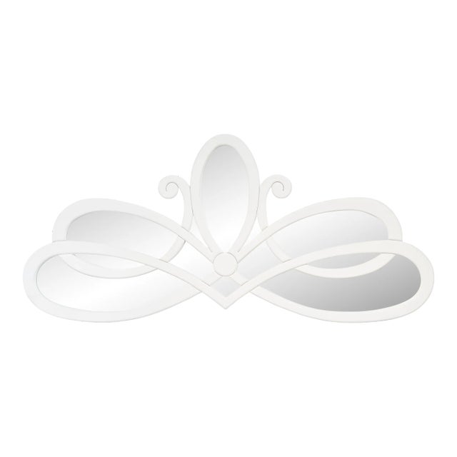 Lifestyle by JY Scroll Mirror in White Metal For Sale