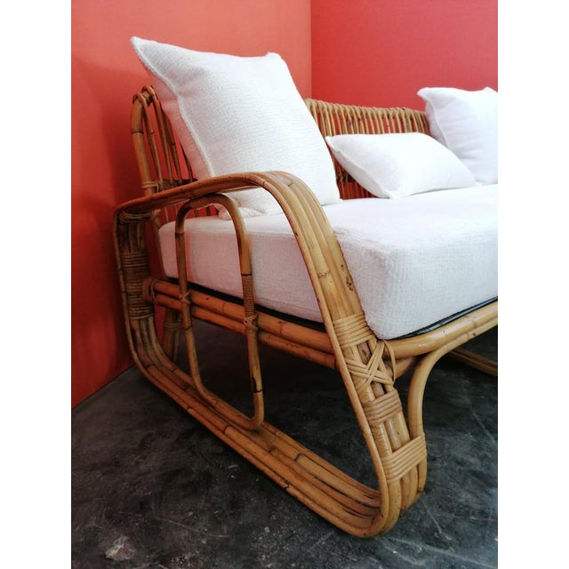 Wood Mid-Century Italian Rattan and Bamboo Sofa, 1960s For Sale - Image 7 of 14