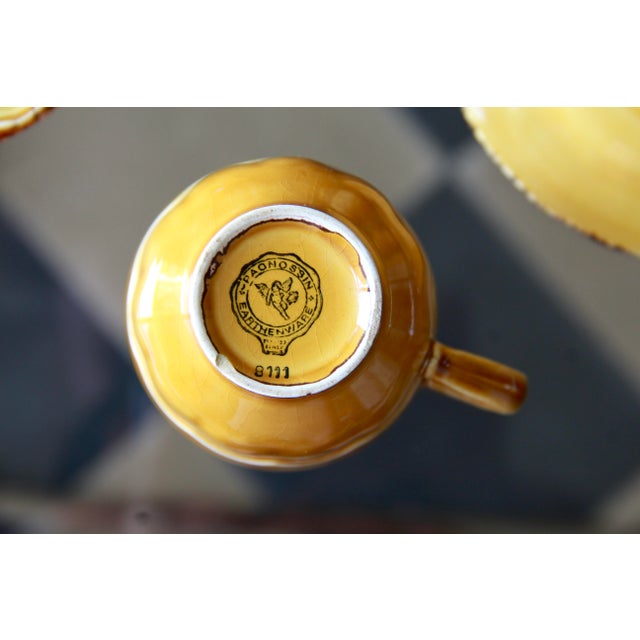 Vintage Amber Cups and Saucers from Pagnossin, 1970s, Set of 4 For Sale - Image 6 of 11