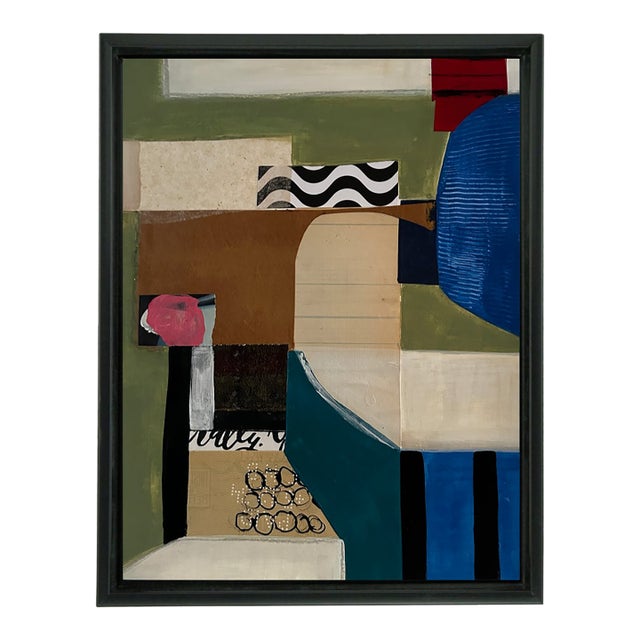 Framed Original Contemporary Abstract Mixed Media Art by Michael Sanchez For Sale