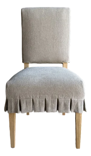 Reese Slip Covered Dining Chair in Belgian Linen Flax
