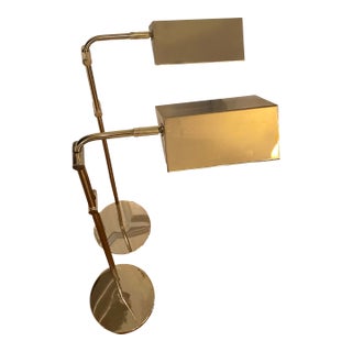 Brass Swing Arm Lamps Attributed to Visual Comfort - a Pair For Sale