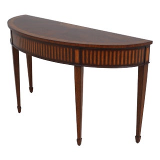 Ethan Allen Inlaid Mahogany Figural Console Table For Sale
