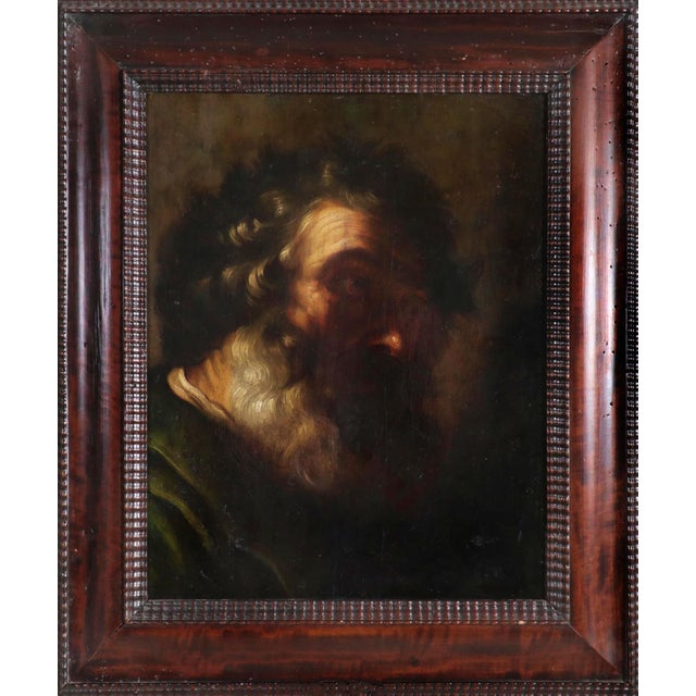 After Jusepe de Ribera, Portrait of a Bearded Old Man, 17th Century, Oil Painting on Wood For Sale - Image 4 of 6