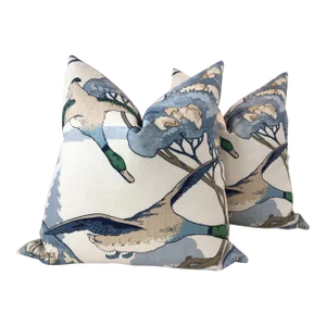 Lee Jofa “Flying Ducks in Blue Pillows- a Pair