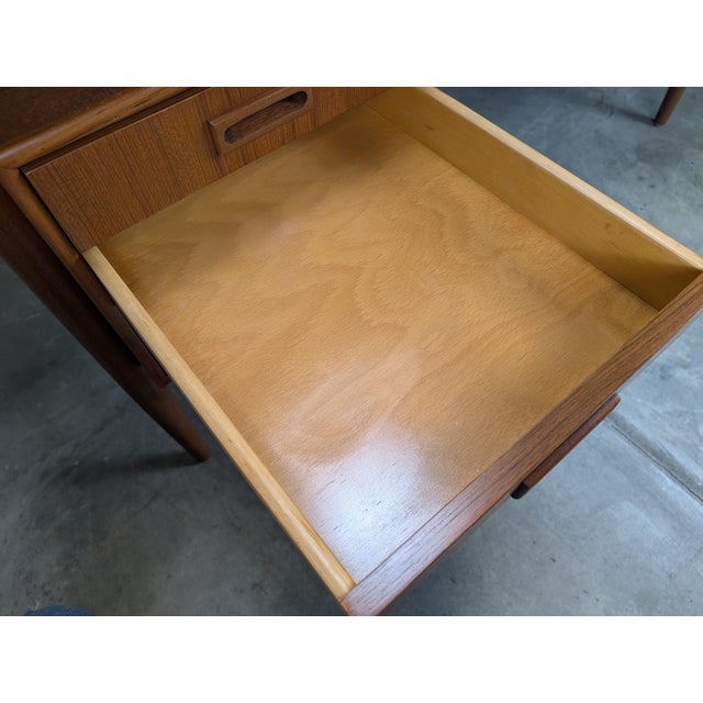 1960s Danish Modern Floating Top Teak Desk Attributed to Johannes Sorth for Bornholm Møbelfabrik For Sale - Image 15 of 18