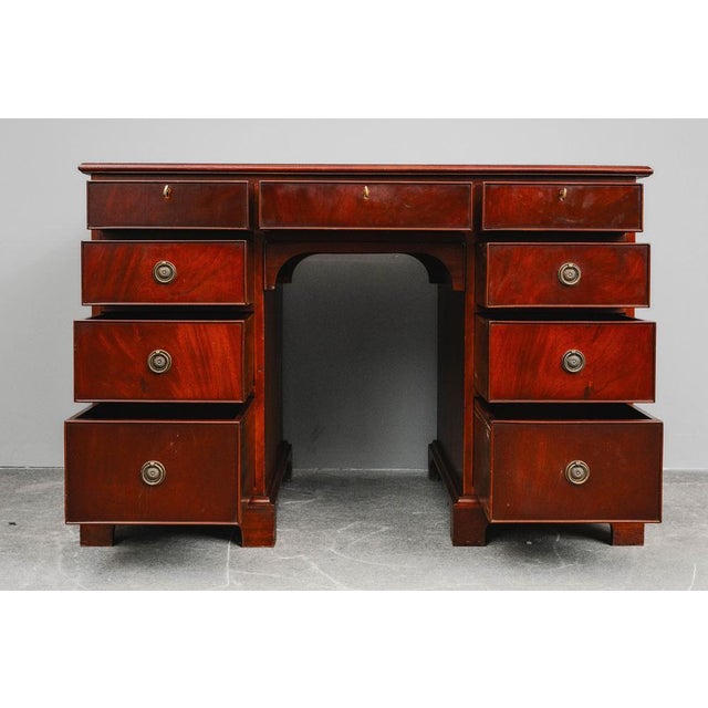 Vintage English Mahogany Desk, 20th Century For Sale - Image 13 of 18