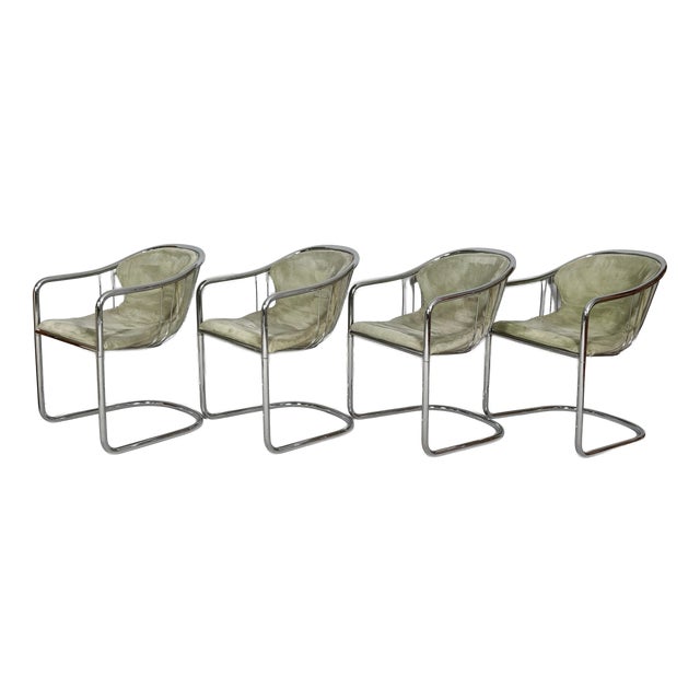 Vintage Cantilever Chairs by Gastone Rinaldi for Rima, 1970s, Set of 4 For Sale