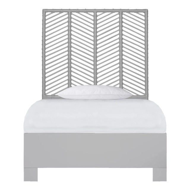 Liam Platform Bed Twin Extra Long - Light Gray For Sale