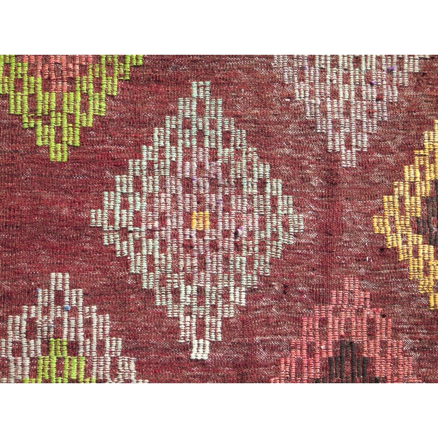Mid 20th Century Mid 20th Century Vintage Turkish Handmade Kilim Boho Area Rug For Sale - Image 10 of 11