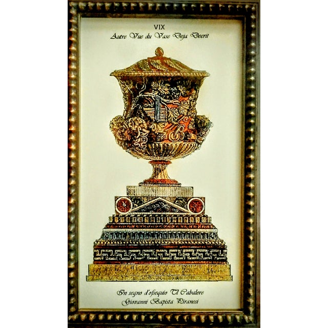 17th Century Giovanni Battista Piranesi "Fluted Urn Collection" - Hand-Colored Framed Trio For Sale - Image 4 of 9