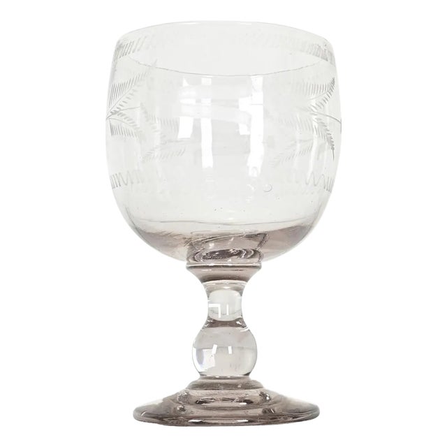 French 19th Century Etched Glass Chalice For Sale