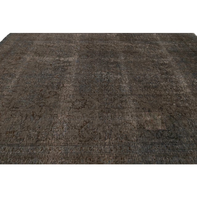 Mid-20th Century Vintage Overdyed Wool Rug For Sale - Image 10 of 13
