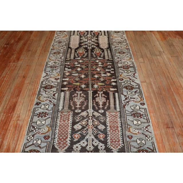 Gray Early 20th Century Zabihi Collection Brown Persian Kurd Bakhtiari Runner - 3'3" x 13'7" For Sale - Image 8 of 10