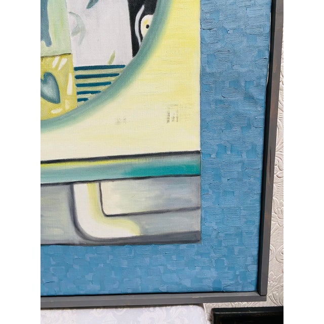 Postmodern Postmodern Fauvist Abstract Oil Painting Signed Nozoki For Sale - Image 3 of 8
