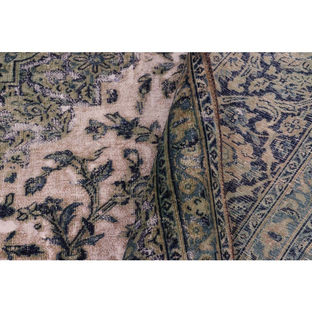 Beige Retro Persian Beige/Green Wool Rug - 8'0'' X 11'0'' For Sale - Image 8 of 10