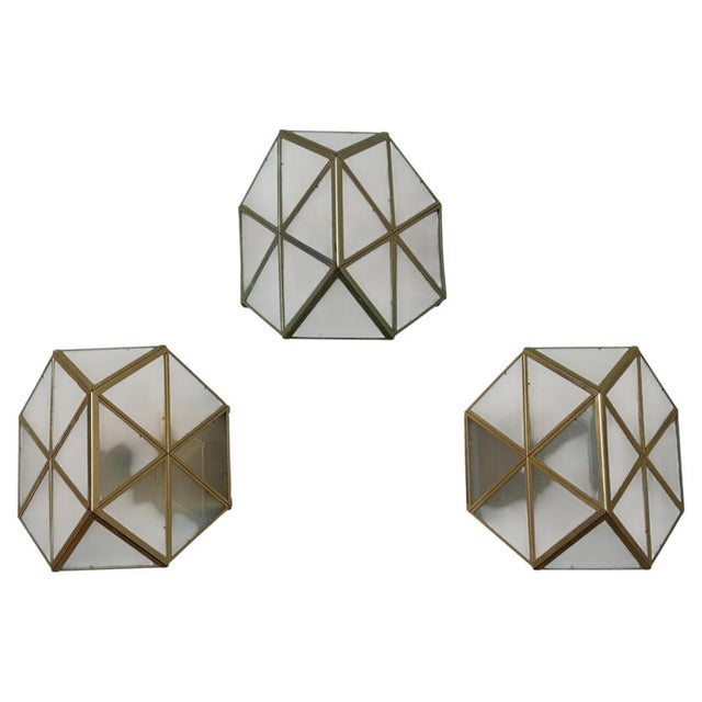 This beautiful set of wall lamps was designed by austrian designer and lamp maker wilhelm vest and lovingly handcrafted....