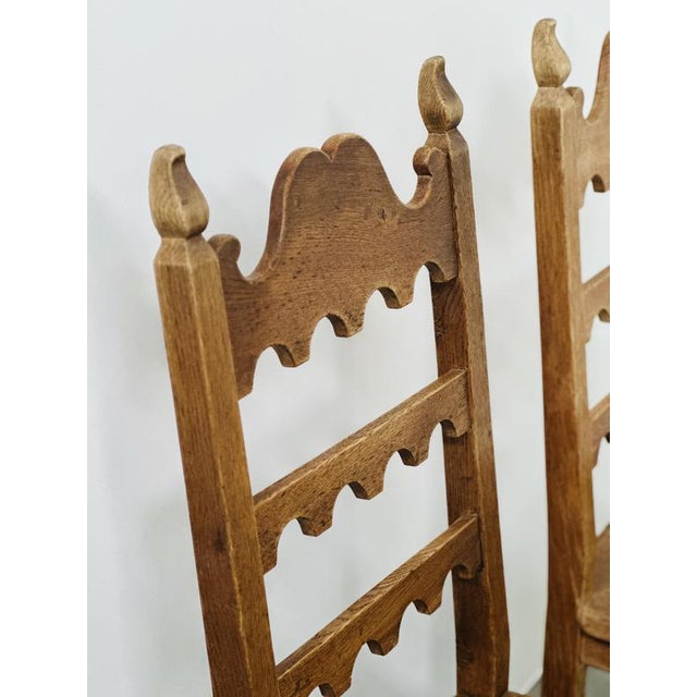 Vintage Oak High-Back Dining Chairs, Set of 6 For Sale - Image 10 of 14