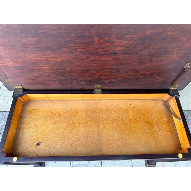 Brown Vintage 20th Century Mahogany Wood Piano Bench With Storage For Sale - Image 8 of 12
