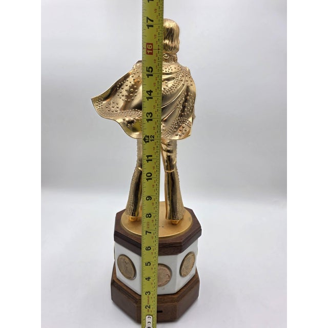 1970s Rare Empty New McCormick Elvis Presley 50th Birthday XL 18" Decanter Music Box For Sale - Image 10 of 18
