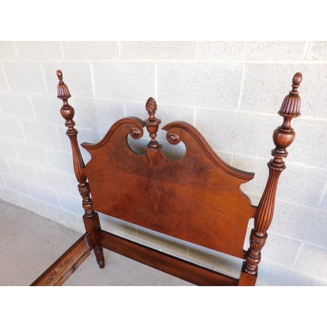Antique Flame Mahogany Chippendale Style Bell Flower Finial Poster Beds - A Pair For Sale - Image 9 of 18