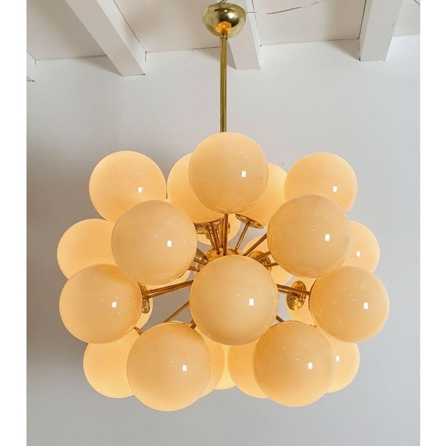 Mid-Century Modern 1990s Large Mid Century Modern Amber Glass Sputnik Chandelier For Sale - Image 3 of 11
