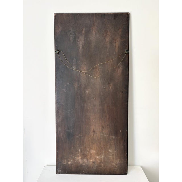 Brown Antique Oak Mirror with Lightly Foxed Plate For Sale - Image 8 of 10