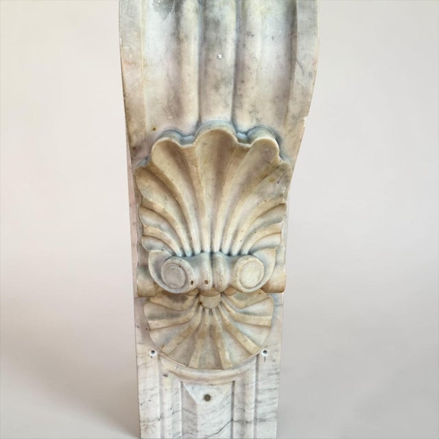 Antique Italian Neo-Classical Carved Marble Architectural Corbels - Pair For Sale - Image 4 of 6