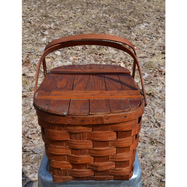 Mid 20th Century Picnic Basket by Wov-N-Wood by Jerywil For Sale - Image 4 of 15